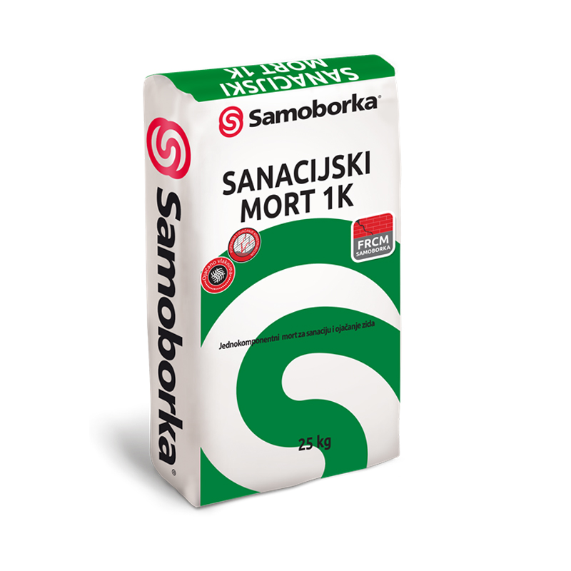 sanacijski 1k n Sanacijski mort 1K 25kg SAMOBORKA - Slika 1