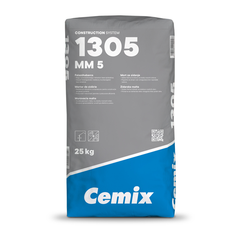 mm5 cemix Mort za zidanje CEMIX MM51305 25kg - Slika 1